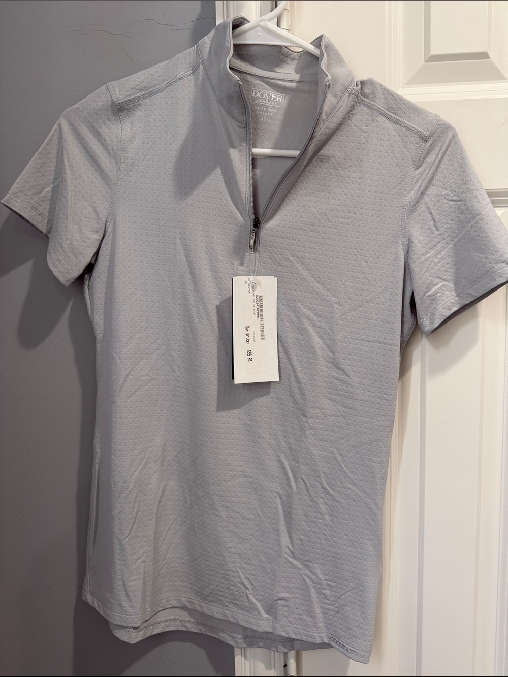 Dover Women’s Light Gray Short-Sleeve Half-Zip Polo